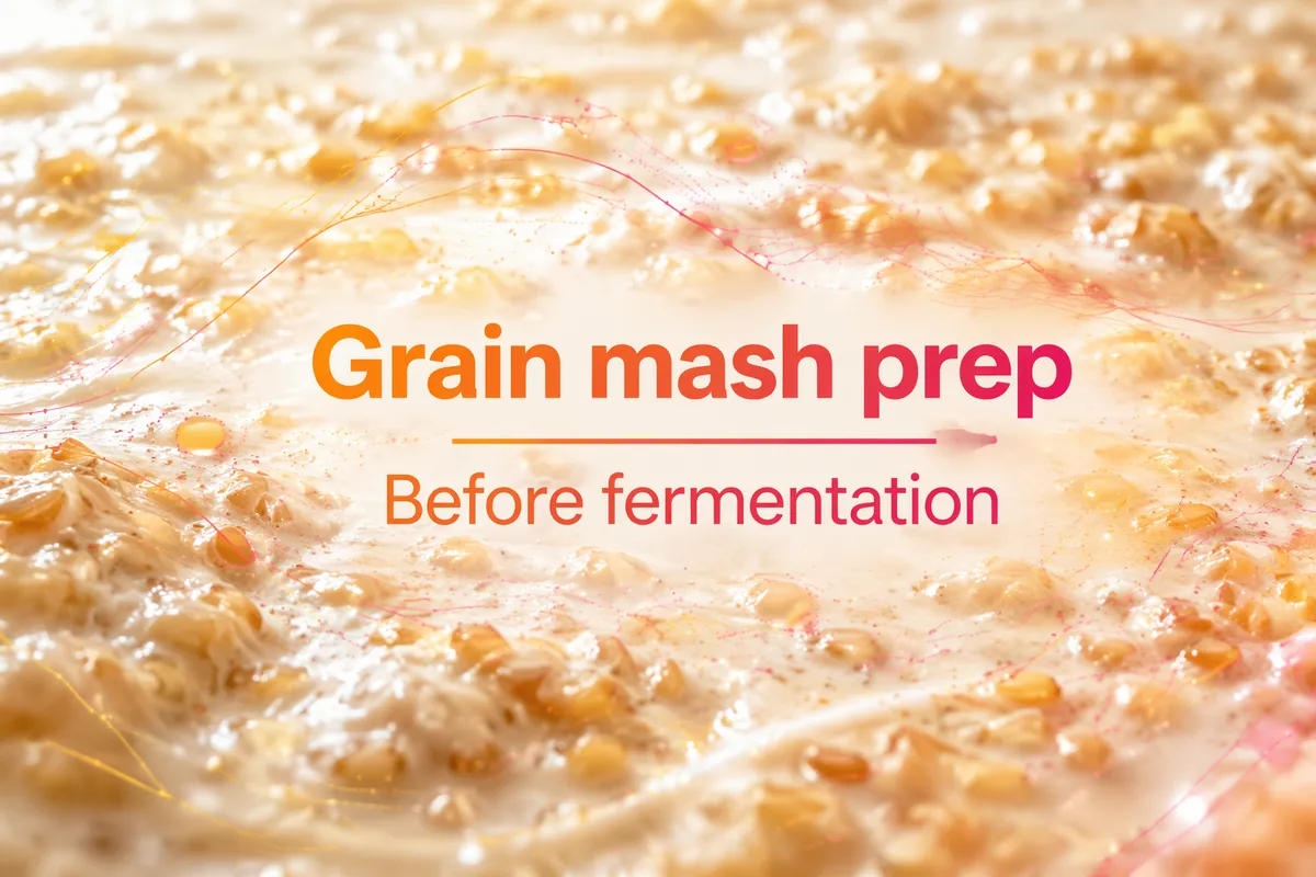 Close-up of a cooked grain mash before fermentation